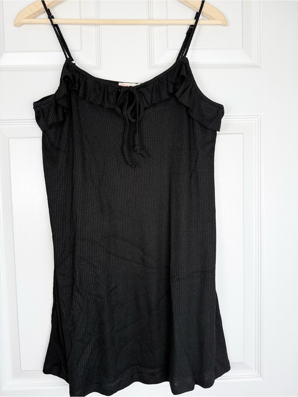 NWOT Maronie Black Ribbed Knit Sun Dress Large